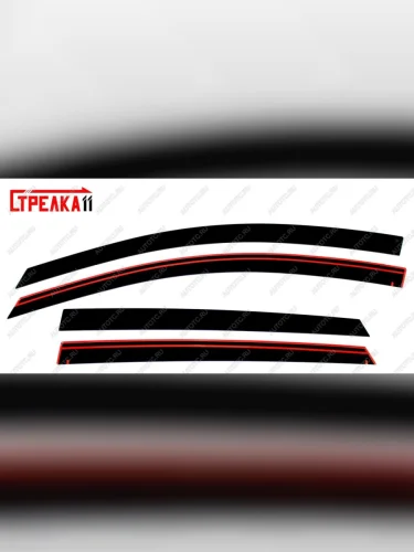 Дефлекторы окон 2D Стрелка11 (черные) Hyundai Solaris RBr хэтчбэк дорестайлинг (2010-2014)