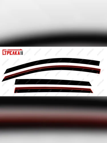 Дефлекторы окон 2D Стрелка11 (черные) Hyundai Solaris HCR седан рестайлинг (2020-2022)