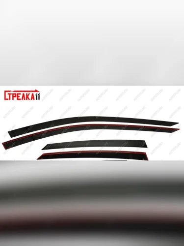 Дефлекторы окон 2D Стрелка11 (черные) Hyundai Sonata  DN8 (2019-2022)