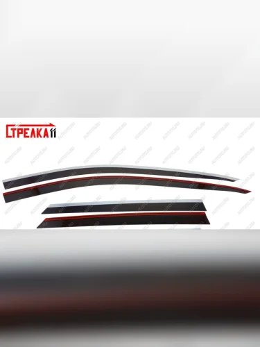 Дефлекторы окон 2D с хром накладками Стрелка11 (черные) Hyundai Tucson NX4 (2020-2022)