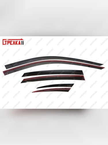 Дефлекторы окон 2D Стрелка11 (черные) INFINITI Q70 Y51 рестайлинг (2015-2018)