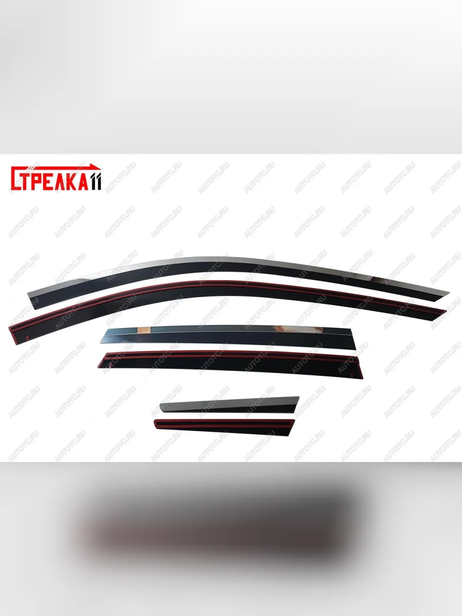 Дефлекторы окон 2D с хром накладками Стрелка11 INFINITI Qx50 J55 (2017-2022) (черные)  в Керчи Республика Крым
