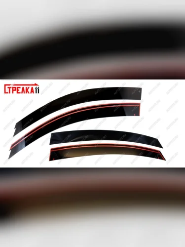 Дефлекторы окон 2D Стрелка11 (черные) INFINITI QX70  S51 (2013-2020)