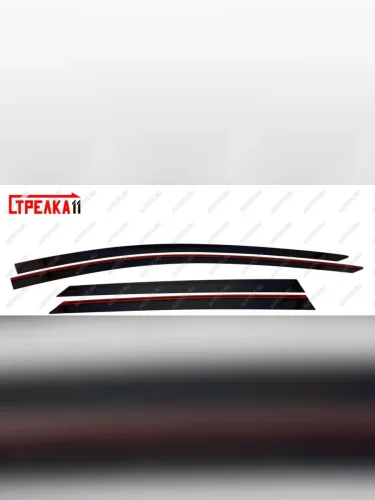 Дефлекторы окон 2D Стрелка11 (черные) Jetour X90 Plus (2021-2025)