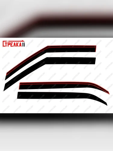 Дефлекторы окон 2D Стрелка11 (черные) Hyundai Creta GS рестайлинг (2019-2021)