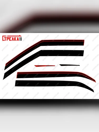 Дефлекторы окон 2D Стрелка11 (черные) Hyundai Creta GS рестайлинг (2019-2021)