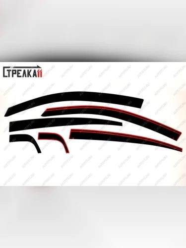 Дефлекторы окон 2D Стрелка11 (черные) KIA Rio 4 FB дорестайлинг седан (2016-2020)