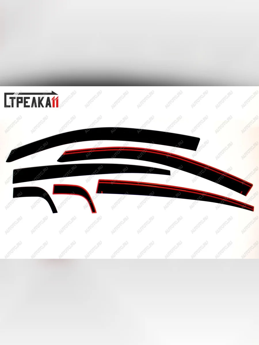 Дефлекторы окон 2D Стрелка11 KIA Rio 4 FB дорестайлинг седан (2016-2020) (черные)  в Самаре Самарской области
