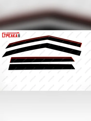 Дефлекторы окон 2D Стрелка11 (черные) KIA Seltos SP2 дорестайлинг (2019-2022)