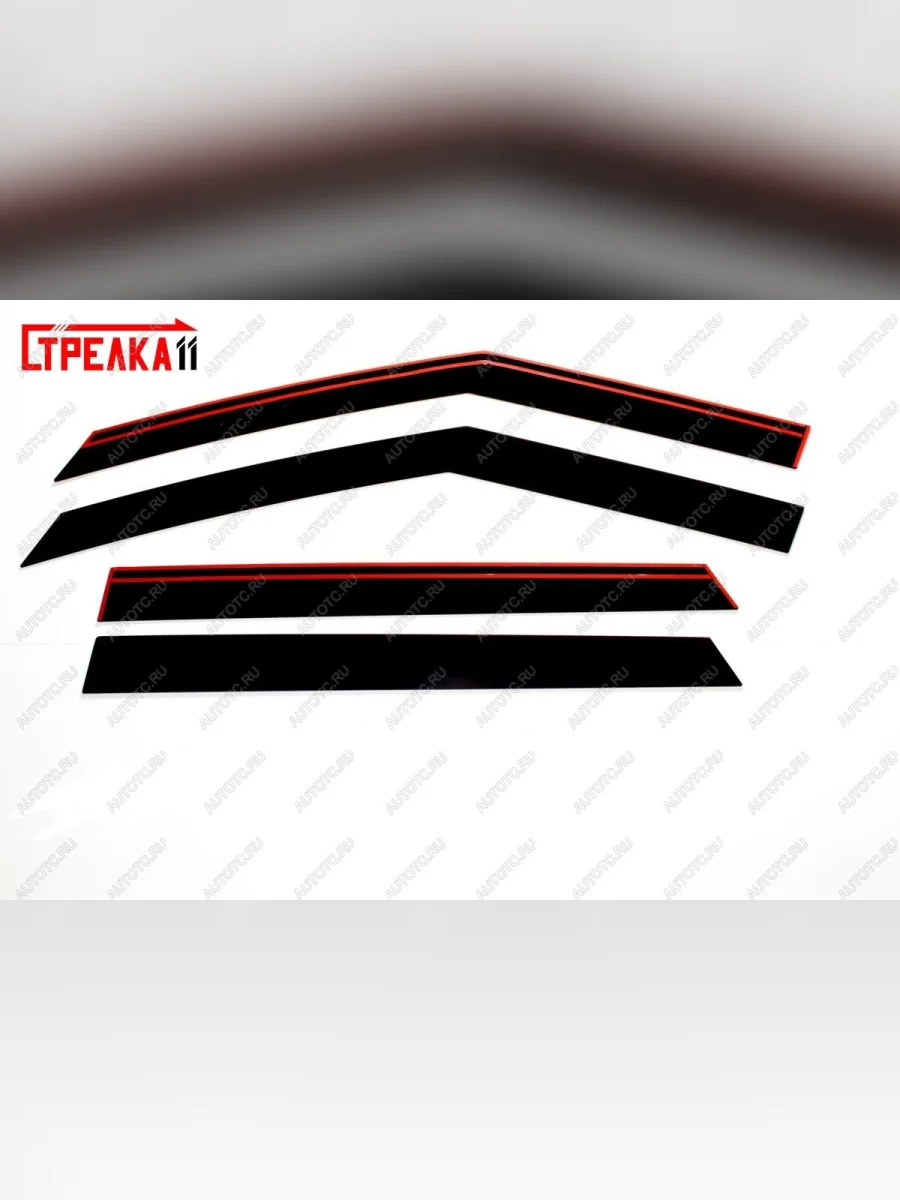 Дефлекторы окон 2D Стрелка11 KIA Seltos SP2 дорестайлинг (2019-2022) (черные)  в Перми Пермском крае