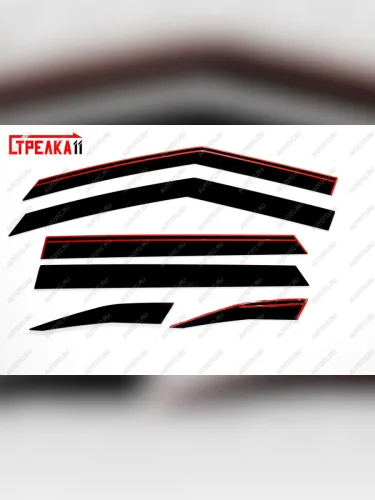 Дефлекторы окон 2D Стрелка11 (черные) KIA Seltos SP2 дорестайлинг (2019-2022)