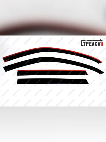 Дефлекторы окон 2D (удлиненный) Стрелка11 (черные) KIA Sorento MQ4 (2020-2022)