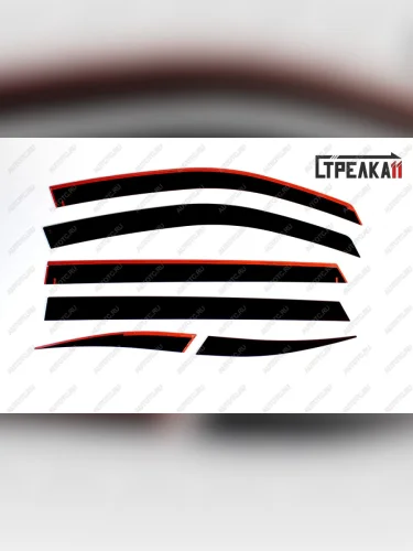 Дефлекторы окон 2D Стрелка11 (черные) KIA Sorento MQ4 (2020-2022)