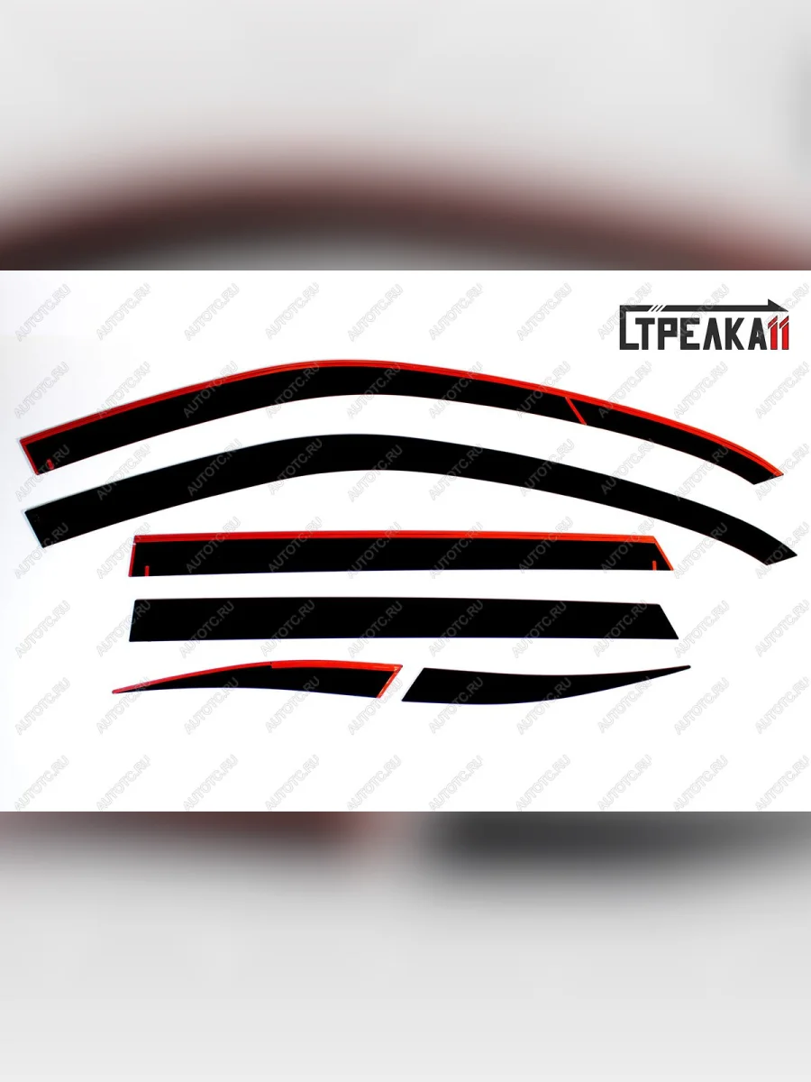Дефлекторы окон (удлиненный) 2D Стрелка11 KIA Sorento MQ4 (2020-2022) (черные)  в Керчи Республика Крым