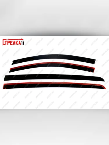 Дефлекторы окон 2D Стрелка11 (черные) KIA Sportage  4 QL (2016-2022) дорестайлинг, рестайлинг