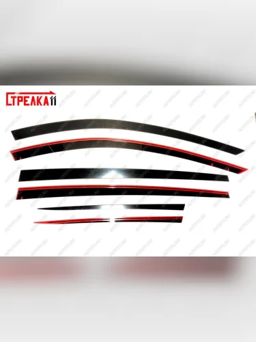  Дефлекторы окон 2D Стрелка11 (черные) KIA Stinger (2017-2025)
