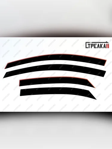 Дефлекторы окон 2D Стрелка11 (черные) KIA XCeed  1 (2019-2025)