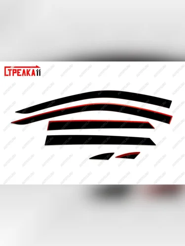 Дефлекторы окон 2D Стрелка11 (черные) Лада ВАЗ Гранта 2190 седан  дорестайлинг (2011-2017)