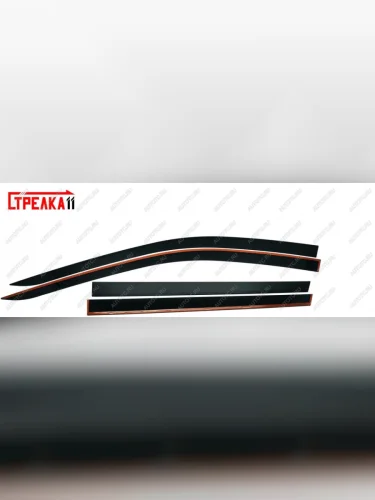 Дефлекторы окон 2D Стрелка11 (черные) Лада ВАЗ Гранта FL ( 2194,  2192) (2018-2025) универсал, хэтчбек