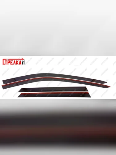 Дефлекторы окон 2D Стрелка11 (черные) Land Rover Discovery Sport 1 L550 рестайлинг (2019-2023)