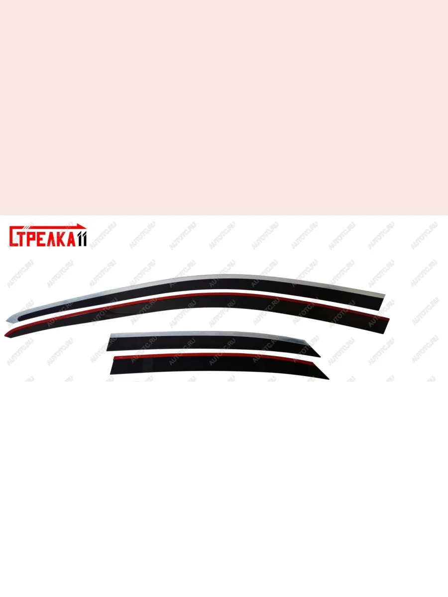 Дефлекторы окон с хром накладками 2D Стрелка11 Lexus NX200T Z10 (2014-2017) (черные)  в Самаре Самарской области