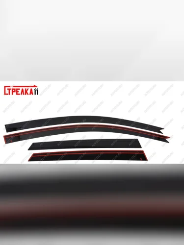 Дефлекторы окон 2D Стрелка11 (черные) Mazda 3/Axela BK дорестайлинг, хэтчбэк (2003-2006)