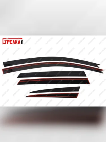 Дефлекторы окон 2D Стрелка11 (черные) Mazda 3/Axela BK дорестайлинг, хэтчбэк (2003-2006)