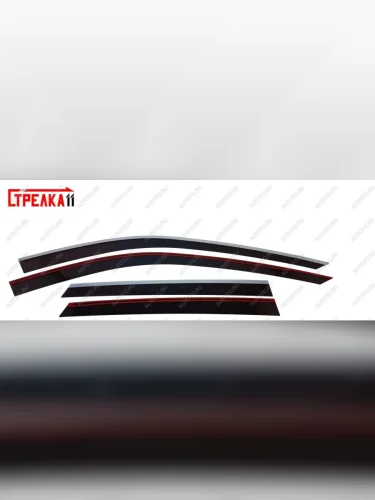 Дефлекторы окон 2D с хром накладками Стрелка11 (черные) Mazda CX-5 KF (2016-2025)