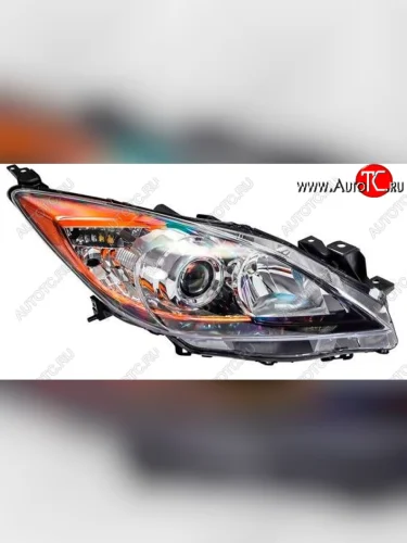 Правая фара (линзован, под корректор) DEPO Mazda 3/Axela BL дорестайлинг седан (2009-2011)