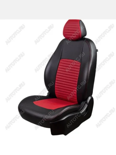Комплект чехлов для сидений (РЗСиС 60/40+подлок. 2П Илана+Орегон) ТУРИН-3 ст ЛАЙН Lord Autofashion (черный, вставка красная, строчка красная) Уаз Патриот 23632 дорестайлинг пикап (2008-2014)