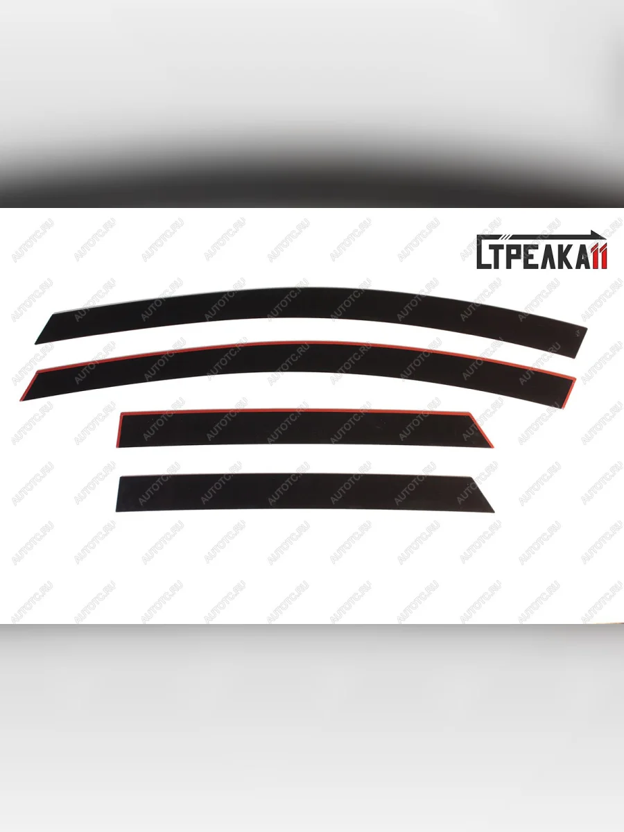 Дефлекторы окон 2D Стрелка11 KIA Ceed 2 JD дорестайлинг универсал (2012-2016) (черные)  с доставкой в г. Керчь