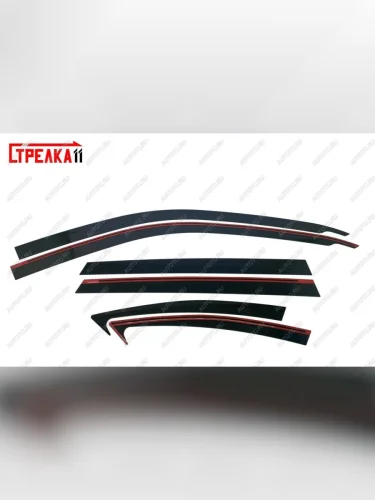 Дефлекторы окон 2D Стрелка11 (черные) KIA Ceed 2 JD дорестайлинг универсал (2012-2016)