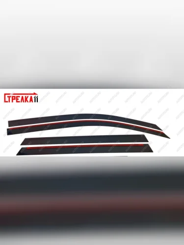 Дефлекторы окон 2D Стрелка11 (черные) Nissan X-trail 2 T31 дорестайлинг (2007-2011)