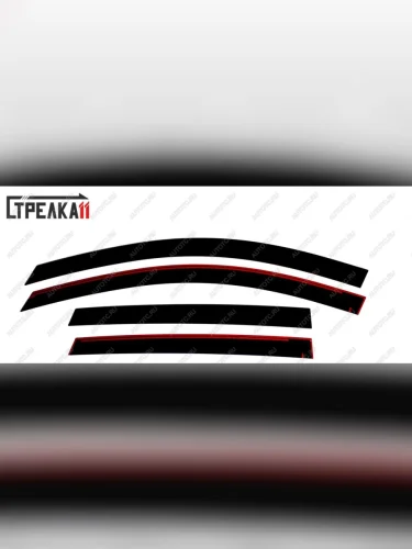 Дефлекторы окон 2D Стрелка11 (черные) Opel Antara (2006-2010)