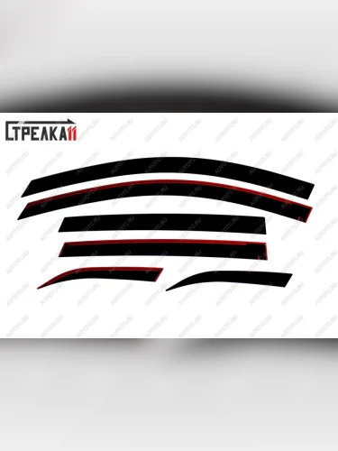 Дефлекторы окон 2D Стрелка11 (черные) Opel Antara (2006-2010)