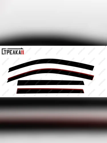Дефлекторы окон 2D Стрелка11 (черные) Mitsubishi Outlander GF дорестайлинг (2012-2014)