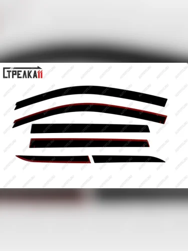 Дефлекторы окон 2D Стрелка11 (черные) Mitsubishi Outlander GF дорестайлинг (2012-2014)