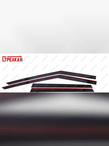 Дефлекторы окон 2D Стрелка11 (черные) Mitsubishi Outlander GF 3-ий рестайлинг (2018-2022)