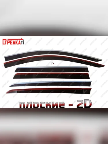 Дефлекторы окон 2D с хром накладками Стрелка11 (черные) Mitsubishi Pajero Sport ( QE,  QF) (2015-2022) дорестайлинг, рестайлинг