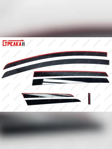 Дефлекторы окон 2D (Япония) Стрелка11 (черные) Nissan Note 2 E12 рестайлинг (2016-2020)