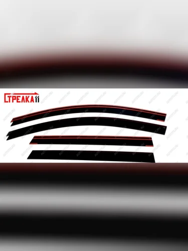 Дефлекторы окон 2D Стрелка11 (черные) Nissan Qashqai 2 J11 дорестайлинг (2013-2019)