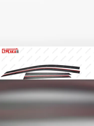 Дефлекторы окон 2D Стрелка11 (черные) Peugeot 3008 2 C1A,C2A доресайлинг (2016-2020)