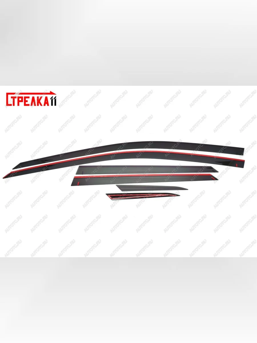 Дефлекторы окон 2D Стрелка11 Peugeot 3008 2 C1A,C2A доресайлинг (2016-2020) (черные)  в Самаре Самарской области