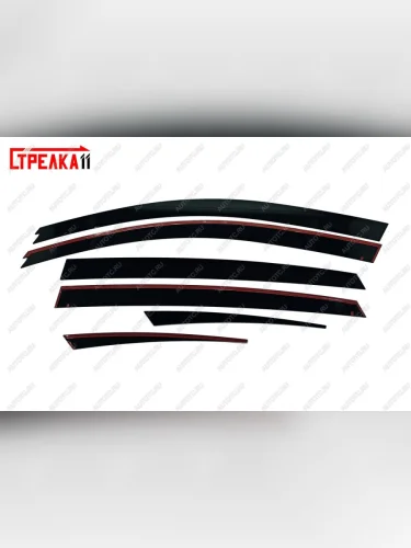 Дефлекторы окон 2D Стрелка11 (черные) Renault Arkana (2019-2025)