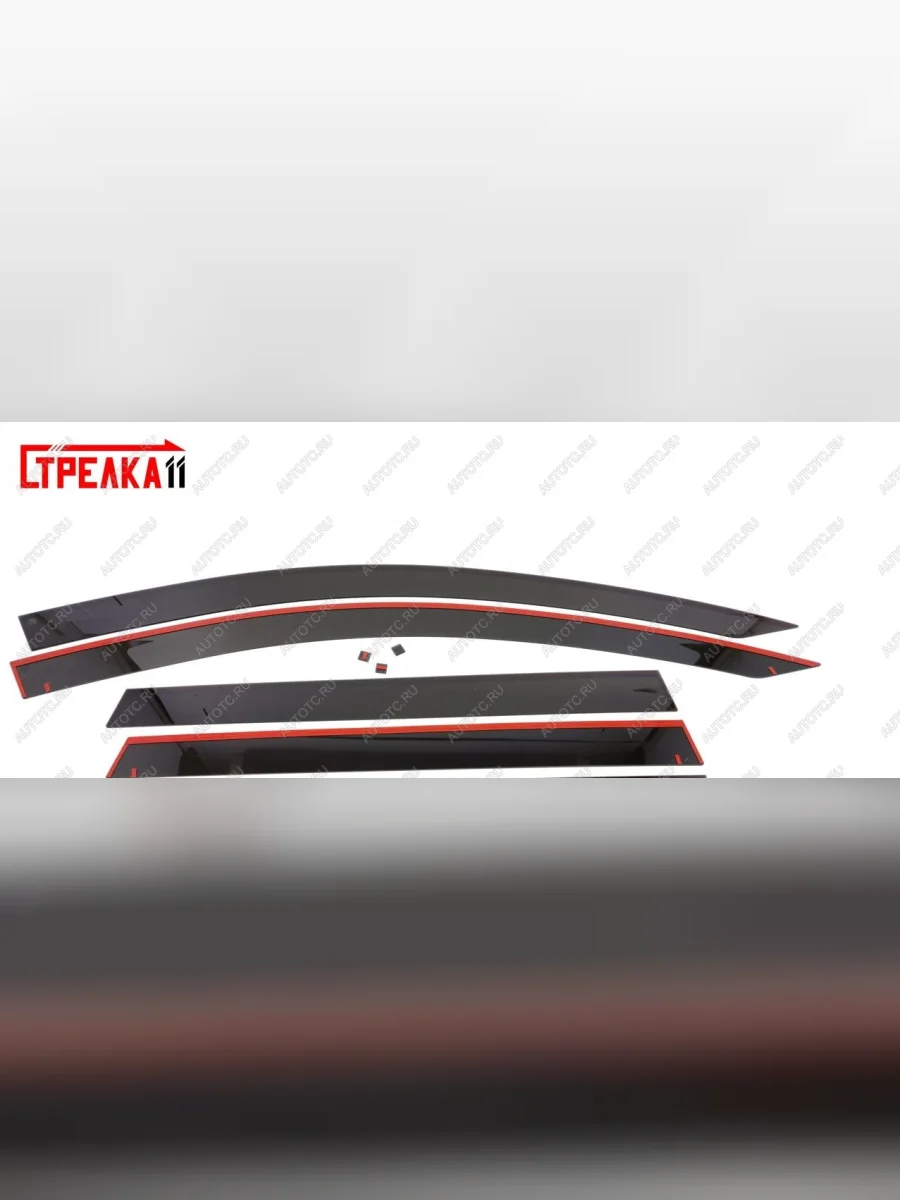 Дефлекторы окон 2D Стрелка11 Renault Duster HS рестайлинг (2015-2021) (черные)  в Самаре Самарской области