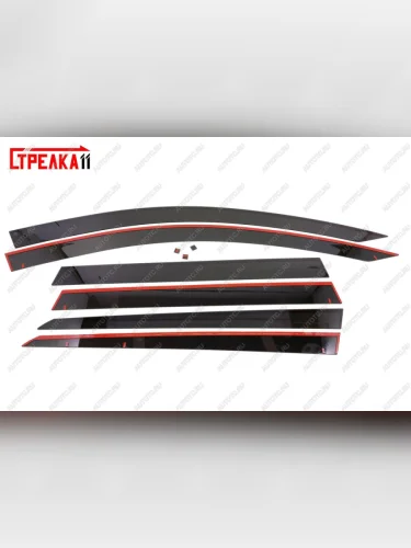 Дефлекторы окон 2D Стрелка11 (черные) Renault Duster HS дорестайлинг (2010-2015)