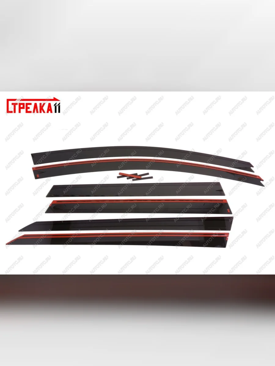 Дефлекторы окон 2D Стрелка11 Renault Duster HM рестайлинг (2021-2024) (черные)  в Самаре Самарской области
