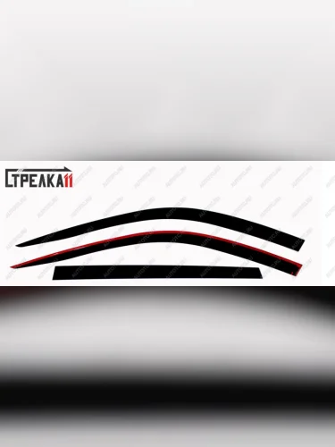 Дефлекторы окон 2D Стрелка11 (черные) Skoda Kodiaq 1 NS7 дорестайлинг (2017-2021)