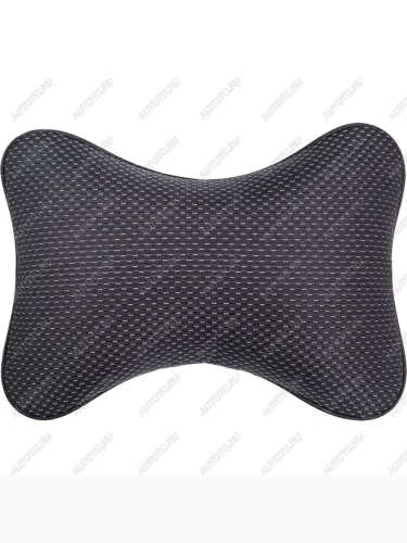 Подушка-косточка (жаккард) Lord Autofashion Ford S-Max 1 дорестайлинг (2006-2010) (черный, строчка Ёж белая)