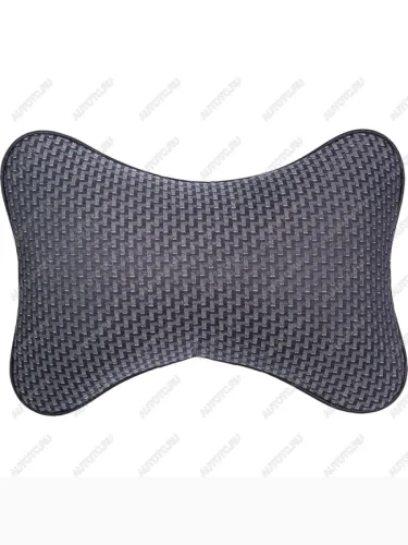 Подушка-косточка (жаккард) Lord Autofashion Ford S-Max 1 дорестайлинг (2006-2010) (черный, строчка Зигзаг серая)